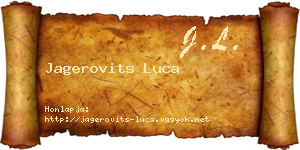 Jagerovits Luca névjegykártya